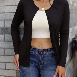 Brand New 🌼 Black Long Sleeve Cardigan - Sz M